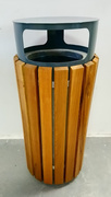 Odpadkový kôš betón - Dubové drevo