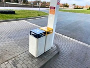 Betónový odpadkový kôš 4hran bez povrchovej úpravy betónu - variant triedený odpad